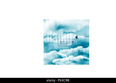 Acquerello del bianco e del blu cielo Illustrazione Vettoriale