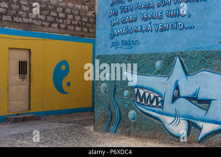 Africa, Capo Verde, Sao Vicente. Mindelo, township di Ribeira Bote. Foto Stock