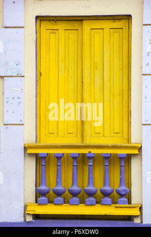 Repubblica dominicana, Santa Domingo e colorate case coloniali nella zona coloniale Foto Stock