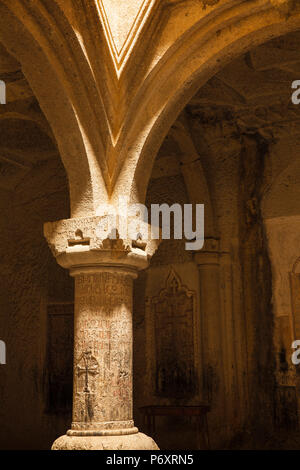 Armenia, provincia di Kotayk, vicino a Yerevan, Geghard, interno del Monastero di Geghard Foto Stock