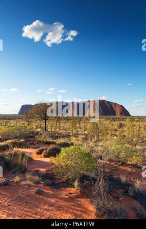 Uluru (Patrimonio Mondiale dell'UNESCO), Uluru-Kata Tjuta National Park, il Territorio del Nord, l'Australia Foto Stock