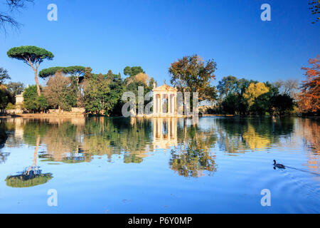 Italia, Roma, Villa Borghese lago Foto Stock