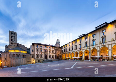 L'Italia. Toscana. Arezzo distretto. La Val di Chiana Aretina. Piazza Grande. Foto Stock