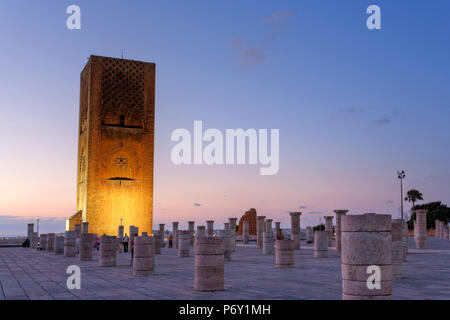 Il Marocco, Rabat, Torre Hassan Foto Stock