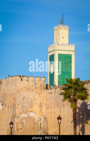 Minoret & pareti del Royal complessa, Medina, Meknes, Marocco, Africa Settentrionale, Africa, RF Foto Stock