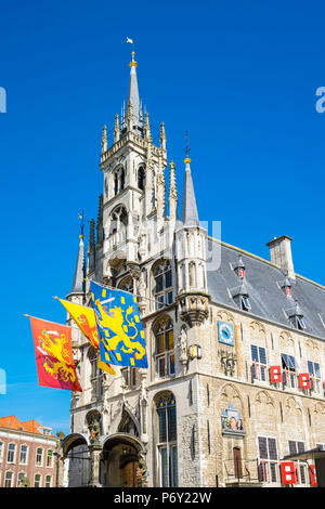 Paesi Bassi, South Holland, Gouda. Stadhuis Gouda municipio sul Markt square. Foto Stock