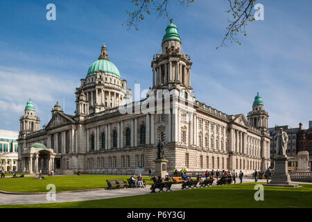 Regno Unito e Irlanda del Nord, Belfast, Belfast City Hall, esterna Foto Stock
