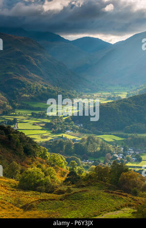 Regno Unito, Inghilterra, Cumbria, Lake District, Borrowdale, Rosthwaite Foto Stock