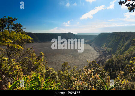 Stati Uniti d'America, Hawaii, la Big Island, Parco Nazionale dei Vulcani delle Hawaii (Sito UNESCO), Kilauea Caldera Foto Stock