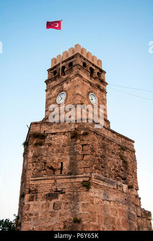 Torre dell'orologio di Antalya, Turchia Foto Stock