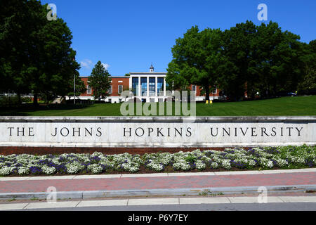 Milton S. Eisenhower Library (MSE) edificio, parte della Johns Hopkins University, Baltimora, Maryland, Stati Uniti d'America Foto Stock