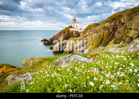 Baily lighthouse, Howth, County Dublin, Irlanda, Europa. Foto Stock