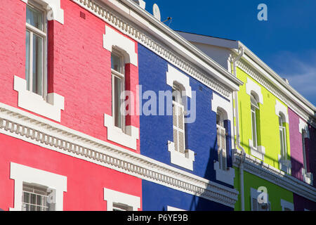 Case colorate in De Waterkant, Cape Town, Western Cape, Sud Africa Foto Stock