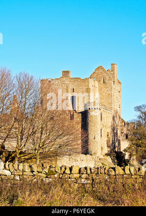 Regno Unito, Scozia, Lothian, Edimburgo, vista del Craigmillar Castle. Foto Stock