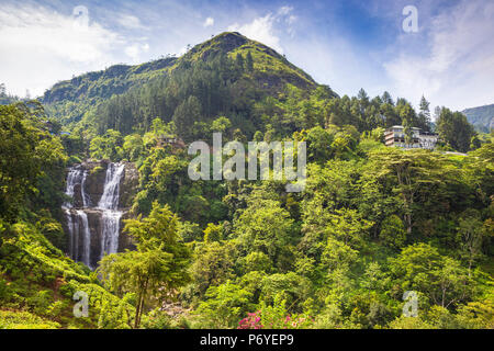 Sri Lanka, Nuwara Eliya distretto, Ramboda, Ramboda Falls Foto Stock