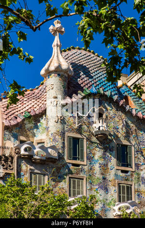 Casa Batllo, Barcellona, in Catalogna, Spagna Foto Stock