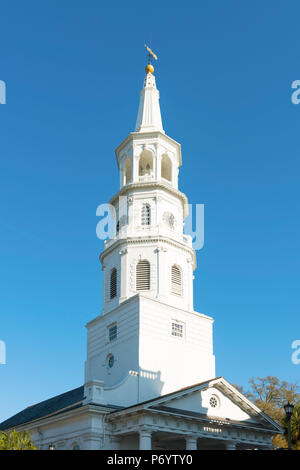 Stati Uniti d'America, Sud Carolina, Charleston, St Michaels chiesa nel quartiere storico Foto Stock