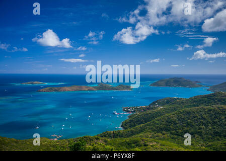 Isole Vergini Britanniche, Virgin Gorda, North Sound di North Sound da Fanny Hill Foto Stock