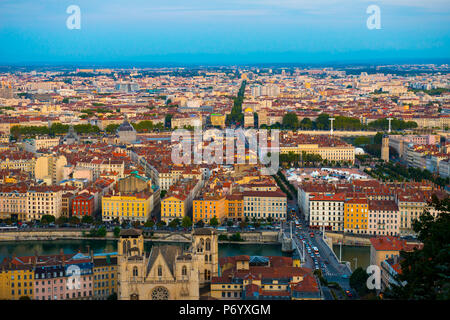 Paesaggio urbano su Lione in Francia. Foto Stock