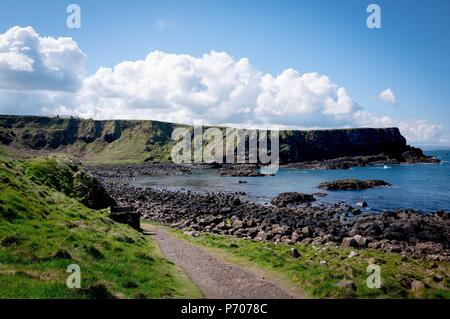 21/06/2018. Irlanda del Nord, Regno Unito. Il Giants Causeway in Irlanda del Nord.Foto di Andrew Parsons/ Parsons Media Ltd Foto Stock