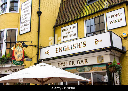 Inglese - tradizionale ristorante di pesce in Brighton, East Sussex, Inghilterra Foto Stock