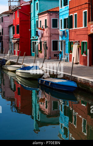 Burano, Venezia Italia, prese durante la primavera. Foto Stock