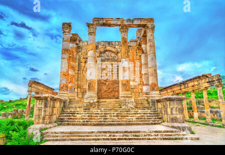 Tempio della Gens Septimia a Djemila in Algeria Foto Stock