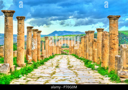 Berbero-Roman rovine di Djemila in Algeria Foto Stock