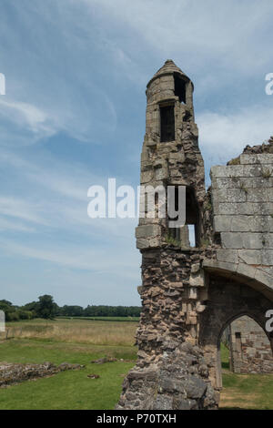 English Heritage Site Haughmond Abbey rovine sulla periferia di Shrewsbury, Shropshire, Luglio 2018 Foto Stock