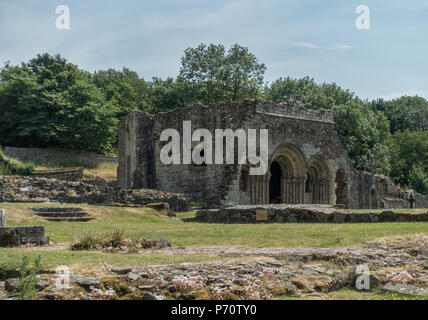 English Heritage Site Haughmond Abbey rovine sulla periferia di Shrewsbury, Shropshire, Luglio 2018 Foto Stock