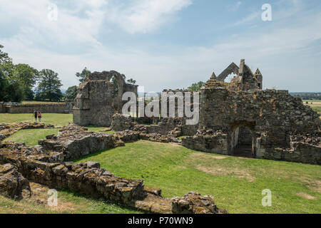 English Heritage Site Haughmond Abbey rovine sulla periferia di Shrewsbury, Shropshire, Luglio 2018 Foto Stock