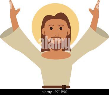 Cartoon Jesuschrist isolato Illustrazione Vettoriale