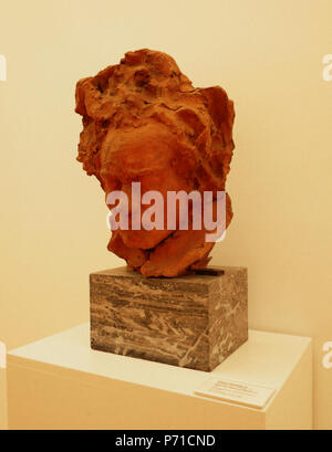 Français : Antoine Bourdelle, Buste de Ludwig van Beethoven, terre crue et fer sur zoccolo en bois peint en faux marbre, Musée d'Art Moderne et Contemporain de Strasbourg. 1903 10 Antoine Bourdelle-Beethoven (3) Foto Stock