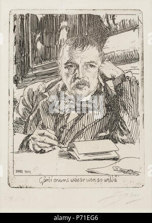 . Self-portrait 1904 9 Anders Zorn - Self-portrait (etching) 1904 (2) Foto Stock