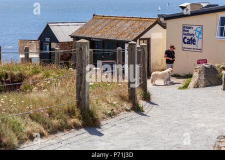 Britains più meridionale cafe a lizard point Cornwall Regno Unito Foto Stock