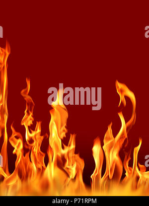 Immagine ravvicinata di fiamme di fuoco Foto Stock