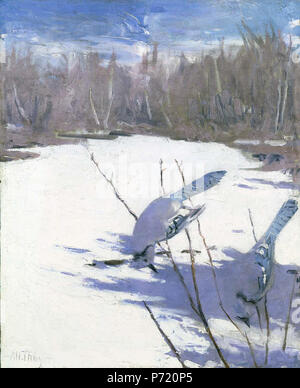 . Blue Jays in inverno Studio per prenotare occultare la colorazione nel regno animale N/A 3 Abbott Thayer Handerson - Blue Jays in inverno Studio per prenotare occultare la colorazione nel regno animale - 1950.2.12 - Smithsonian American Art Museum Foto Stock