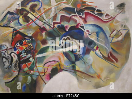 Inglese: Dipinto con bordo bianco da Vasily Kandinsky, maggio 1913, Solomon R Guggenheim Museum . Maggio 1913 26 dipinto con bordo bianco da Vasily Kandinsky, Maggio 1913 Foto Stock
