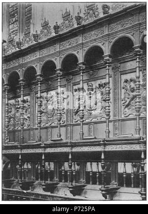 Inglese: platea, Cappella del King's College di Cambridge. 1910 84 sculture in legno in inglese chiese II-078 Foto Stock