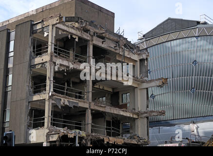 Consort di demolizione della casa, Queen Street, Glasgow City Centre, Scozia, G1 3DD Foto Stock