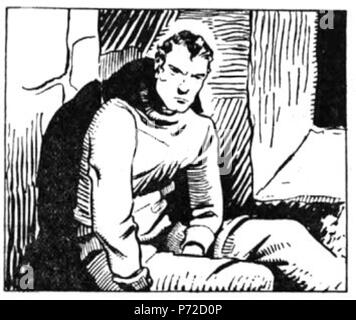 Slovenščina: Ilustracija Jožeta Beranka za slikanico Josipa Podmilšaka Žalost in veselje, Slovenski dom 1941 . 1941 6 BeranekZV266 Foto Stock