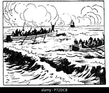 Slovenščina: Ilustracija Jožeta Beranka za slikanico Josipa Podmilšaka Žalost in veselje, Slovenski dom 1941 . 1941 7 BeranekZV334 Foto Stock