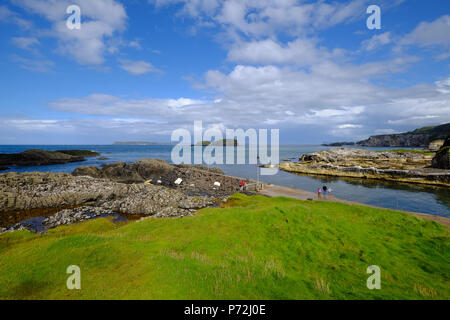 Ballintoy Harbour, Ballycastle, County Antrim, Ulster (Irlanda del Nord, Regno Unito, Europa Foto Stock