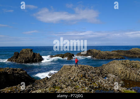 Ballintoy Harbour, Ballycastle, County Antrim, Ulster (Irlanda del Nord, Regno Unito, Europa Foto Stock