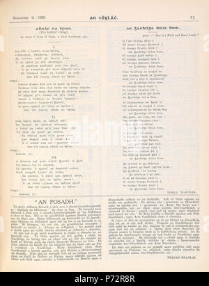 Inglese: Irish inno nazionale in irlandese testi dal 1923. 3 Novembre 1923 1 Irish inno nazionale (1923) Foto Stock