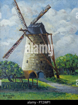 Français : Le Moulin de Rummen (1936). Huile sur toile, 65 x 50 cm. Par Emile Deshayes (1875-1946). 9 Maggio 2018 35 Moulin de Rummen. Emile Deshayes Foto Stock