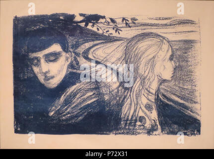 Inglese: Separazione II da Edvard Munch, 1896, litografia, Bergen Kunstmuseum . 1896 1 'Separazione II' da Edvard Munch, 1896, litografia, Bergen Kunstmuseum Foto Stock
