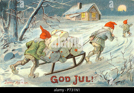 : . Dio Jul.! (-). Inglese: Jenny Nystrom. Dio Jul. prima 1946 37 Nystrom God-Jul 12 Foto Stock