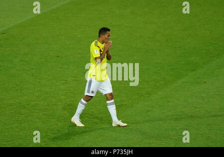 Mosca, Russia. 03 Luglio, 2018. Calcio, FIFA World Cup, round di 16, Colombia vs Inghilterra al Spartak Stadium. Il colombiano Carlos Bacca. Credito: Christian Charisius/dpa/Alamy Live News Foto Stock