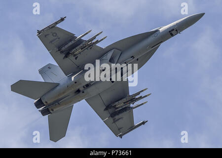 Cina. 4 Luglio, 2018. F/A-18F Super Hornet al Royal International Air Tattoo. Credito: SIPA Asia/ZUMA filo/Alamy Live News Foto Stock